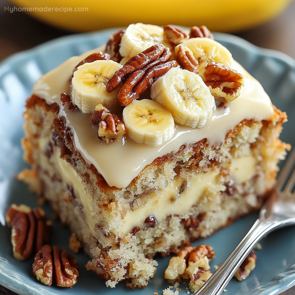 Luscious Banana Pecan Cake