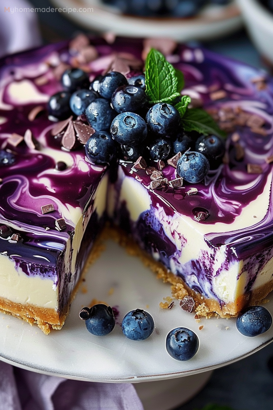 White Chocolate Blueberry Cheesecake