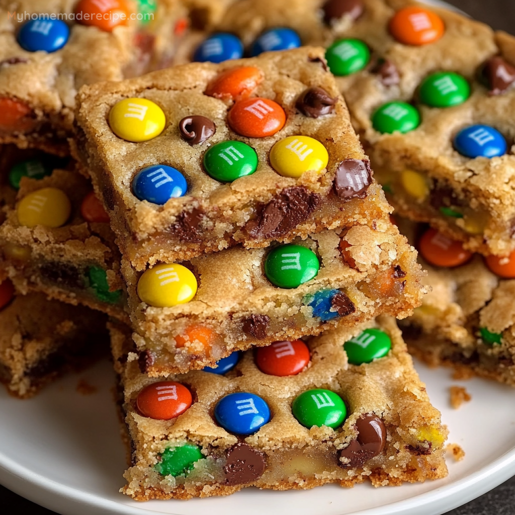 Easy M&M Cookie Bars