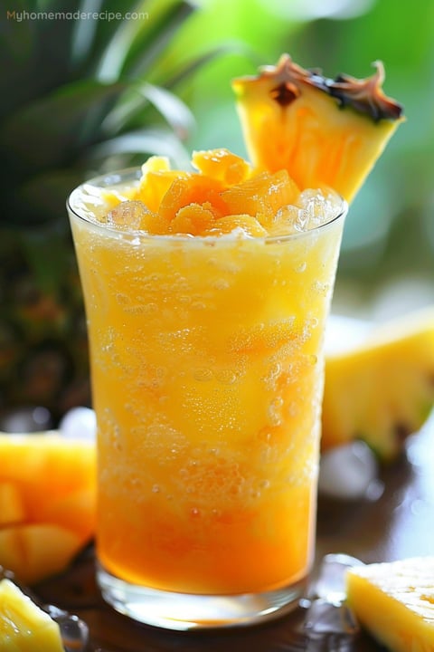 Bahama Mama Cocktail in a glass with a slice of orange