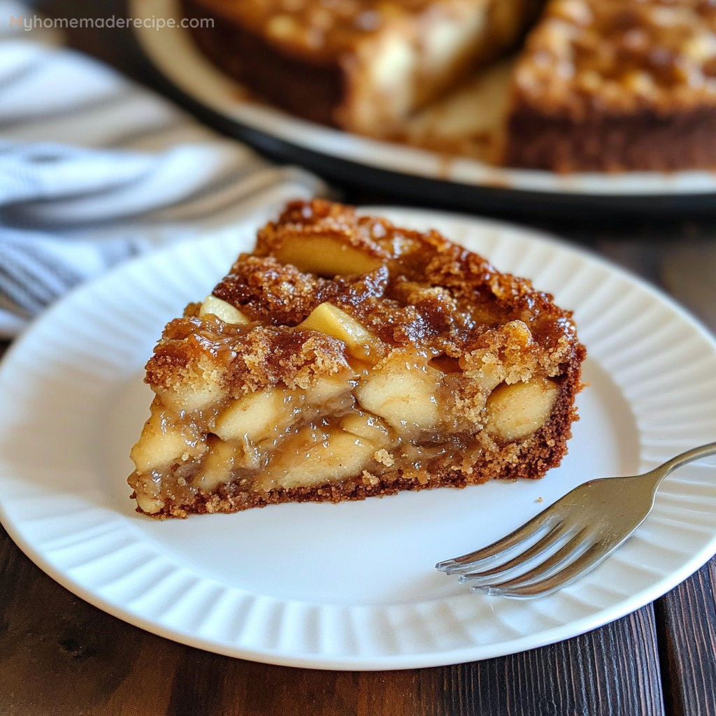 Swedish Apple Cake with Caramel Topping