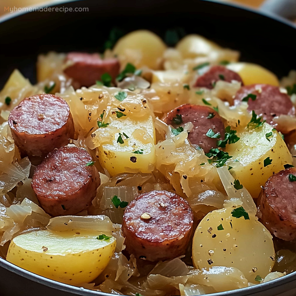 Polish Sausage, Sauerkraut, and Potatoes