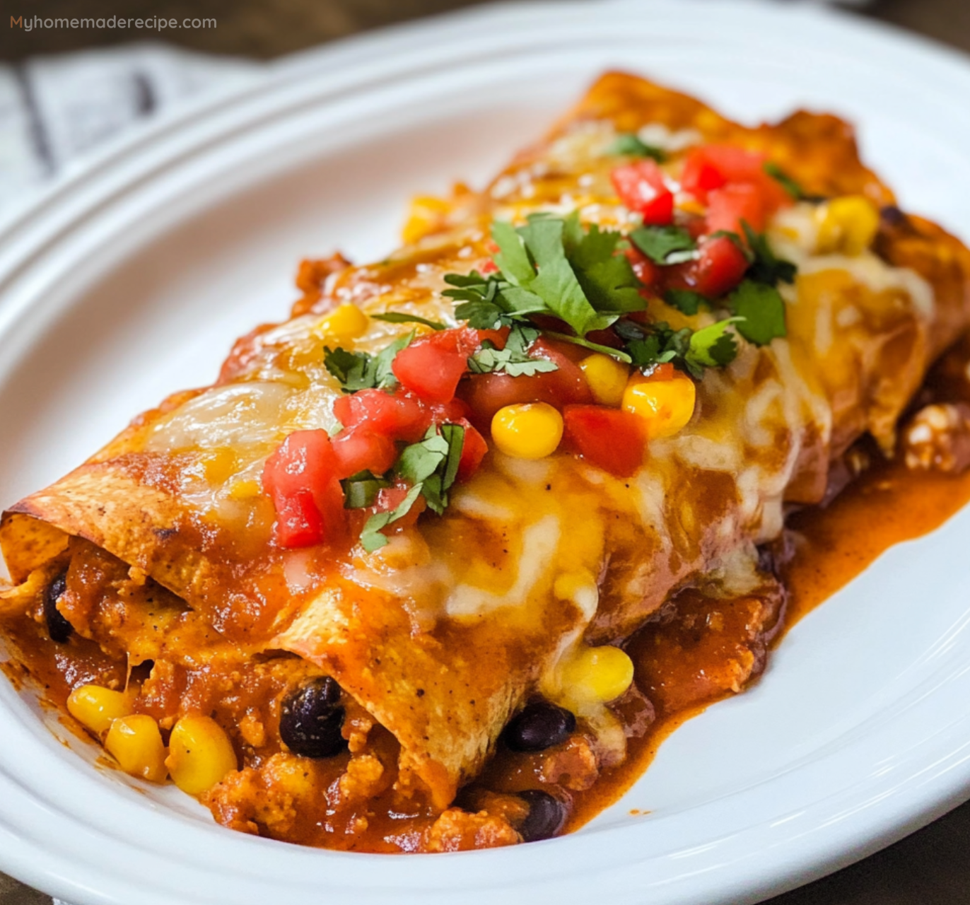 Sweet Potato, Corn, and Black Bean Enchiladas