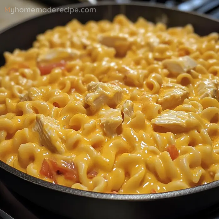 Creamy Chicken Rotini with Velveeta and Rotel