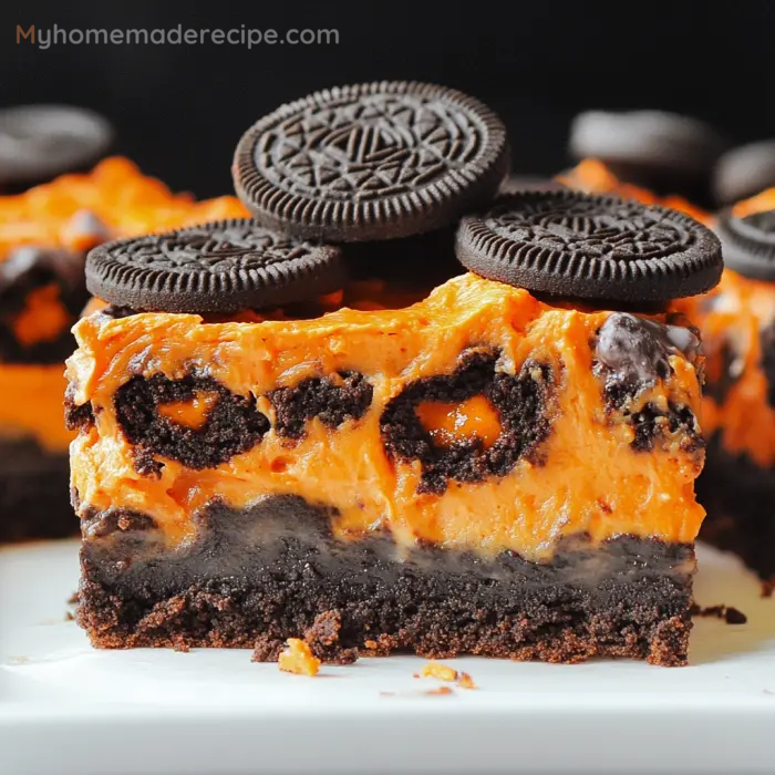 Oreo Layered Halloween Brownies