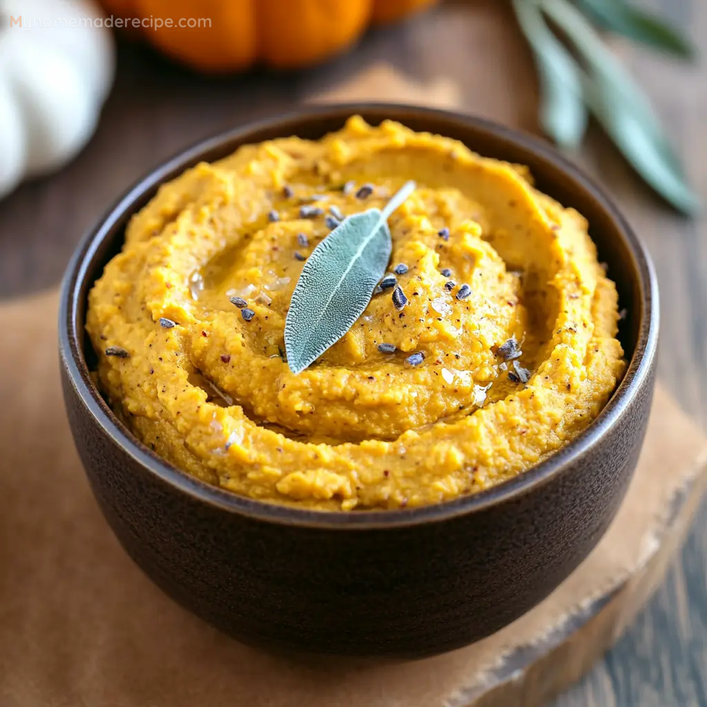 5-Minute Savory Pumpkin Hummus with Fresh Sage