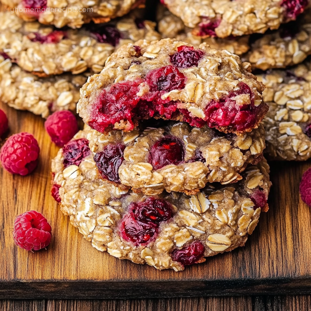 Raspberry Almond Oat Breakfast Cookies