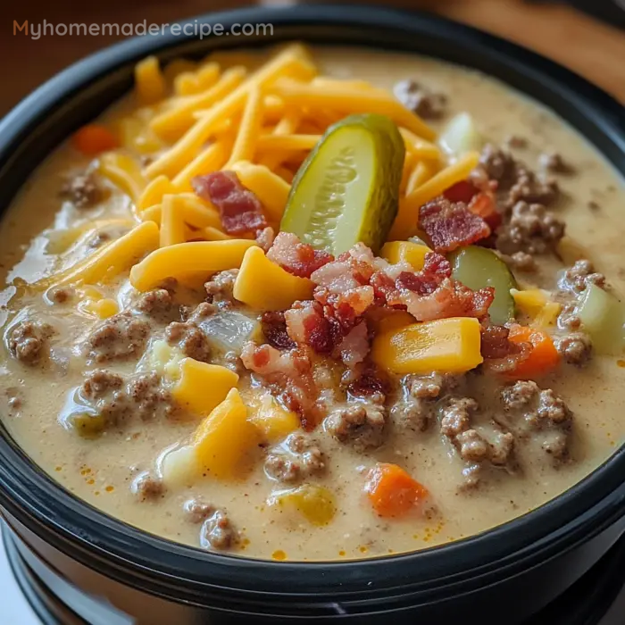 Best-Ever Crockpot Cheeseburger Soup