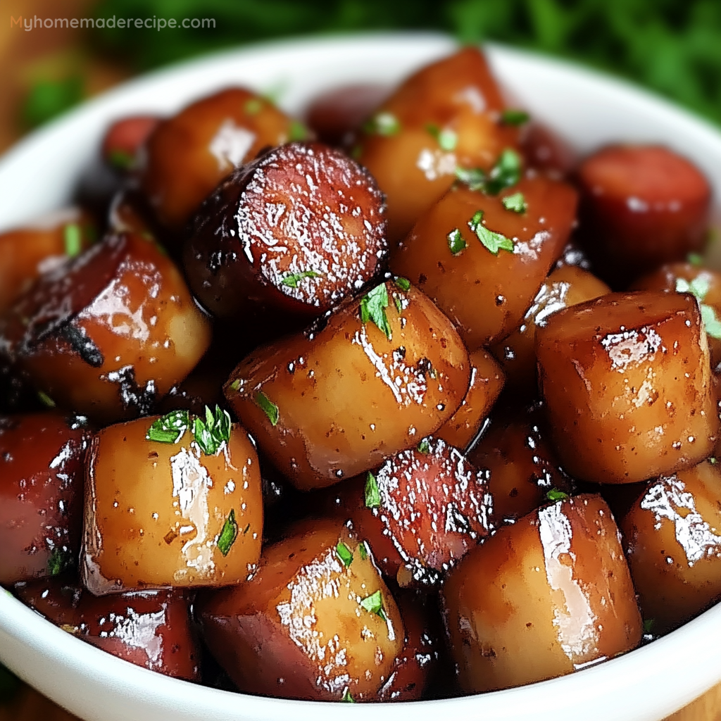 Slow Cooker Apple Kielbasa Bites