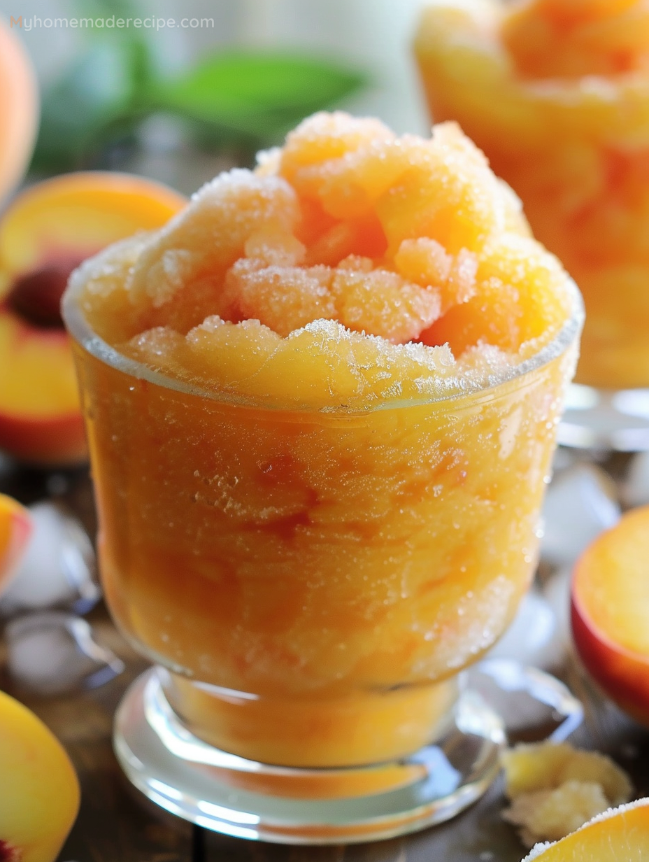 Refreshing glass of Frozen Peach Slush