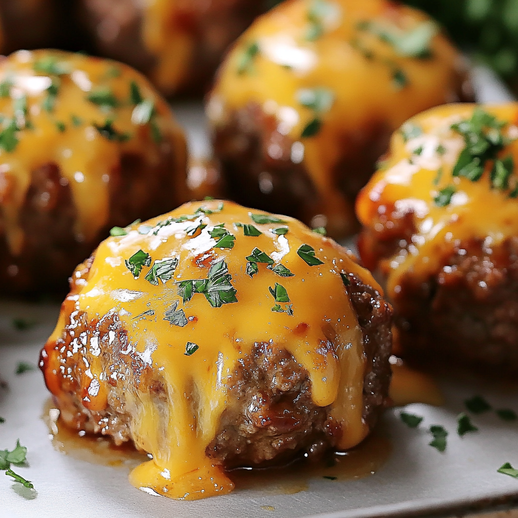 Cheesy Stuffed Meatloaf Bites