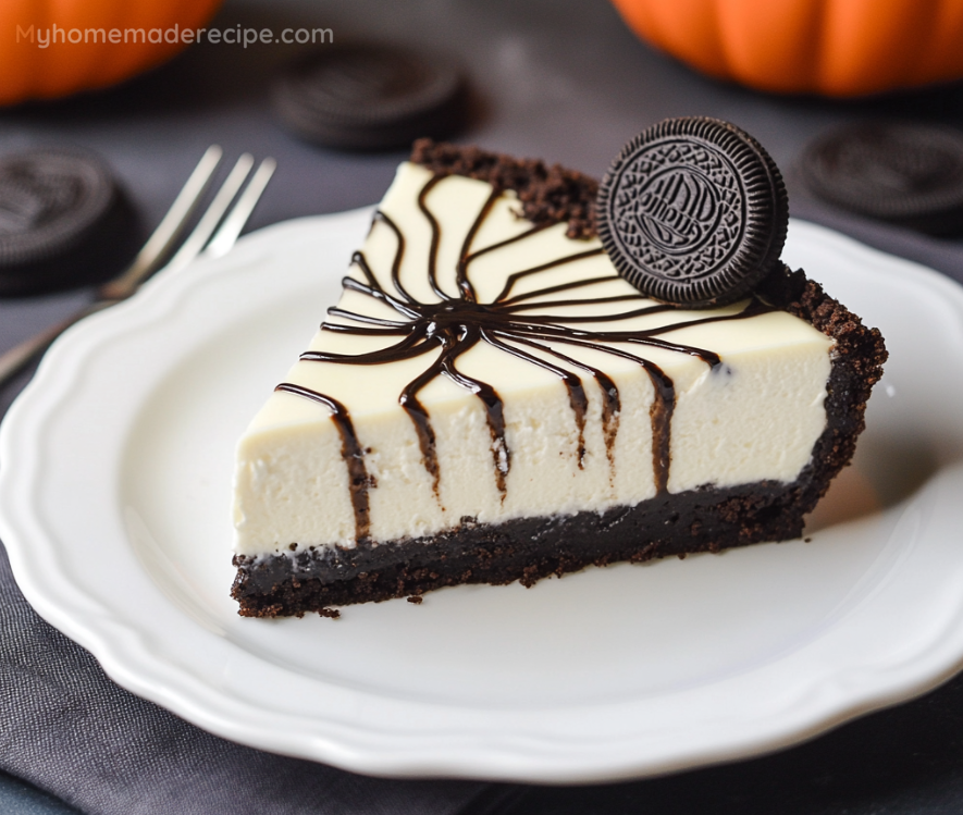 No-Bake Spiderweb Cheesecake