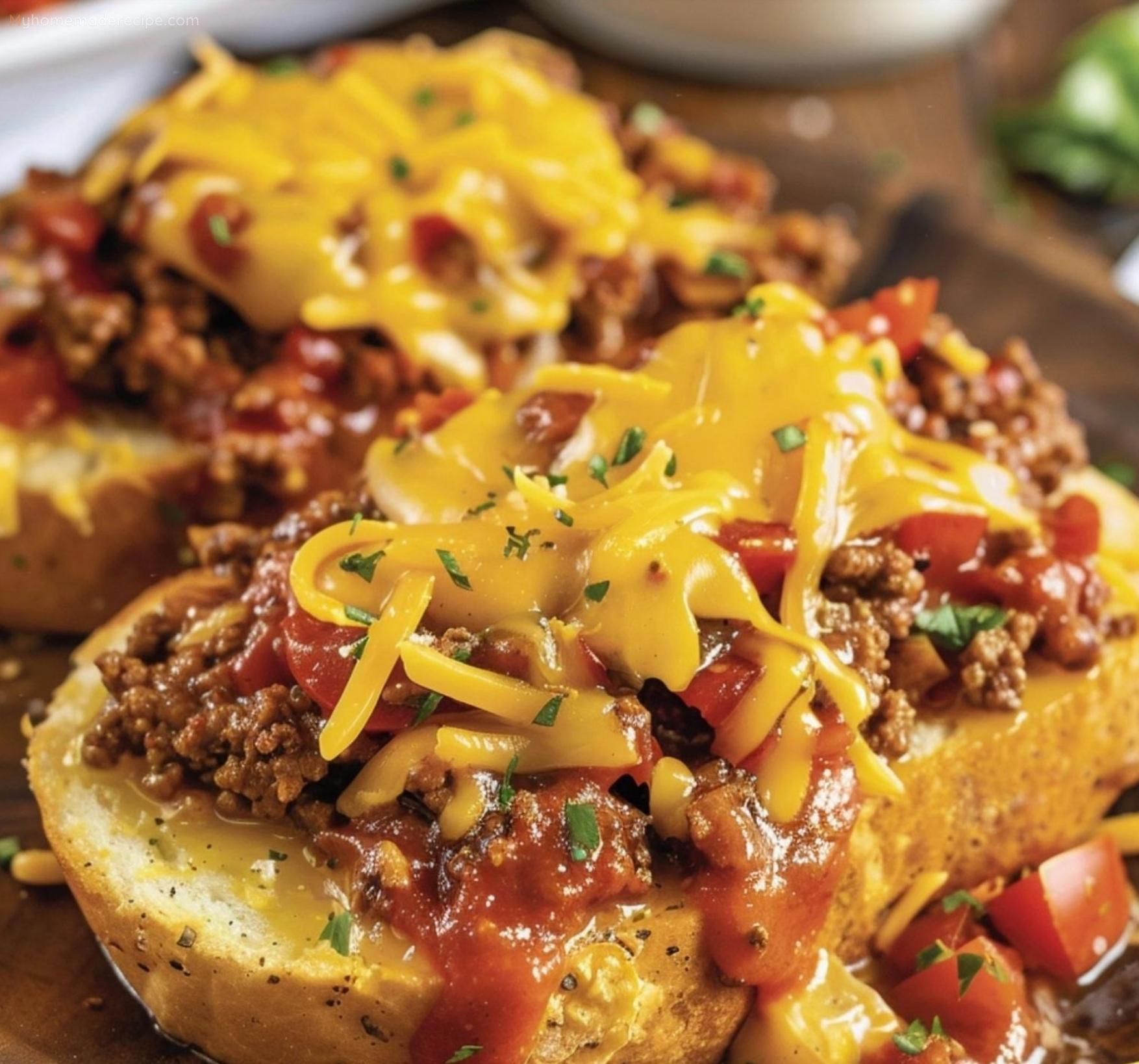 Texas Toast Sloppy Joes with melted cheese