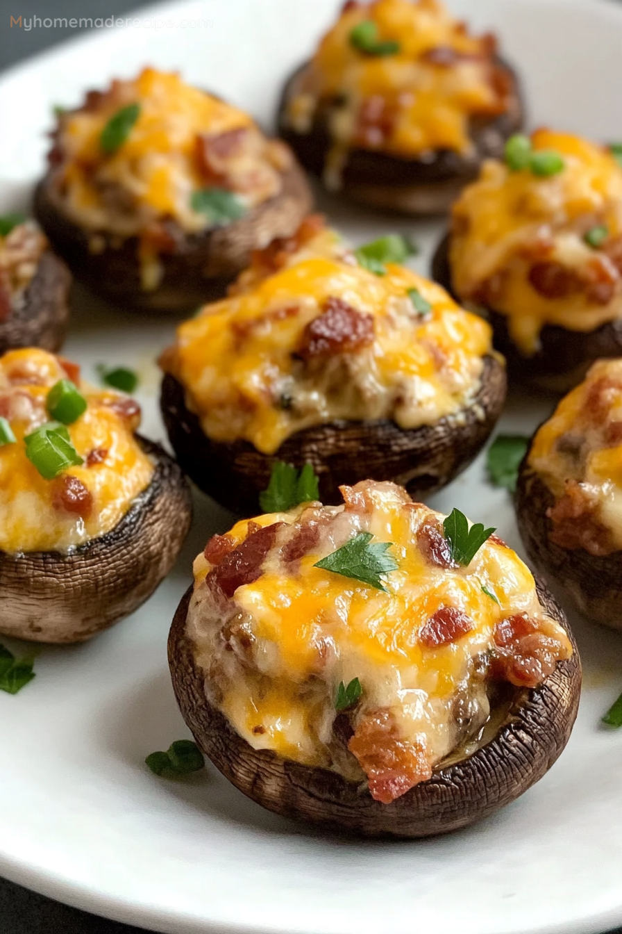 Jalapeno Popper Stuffed Mushrooms