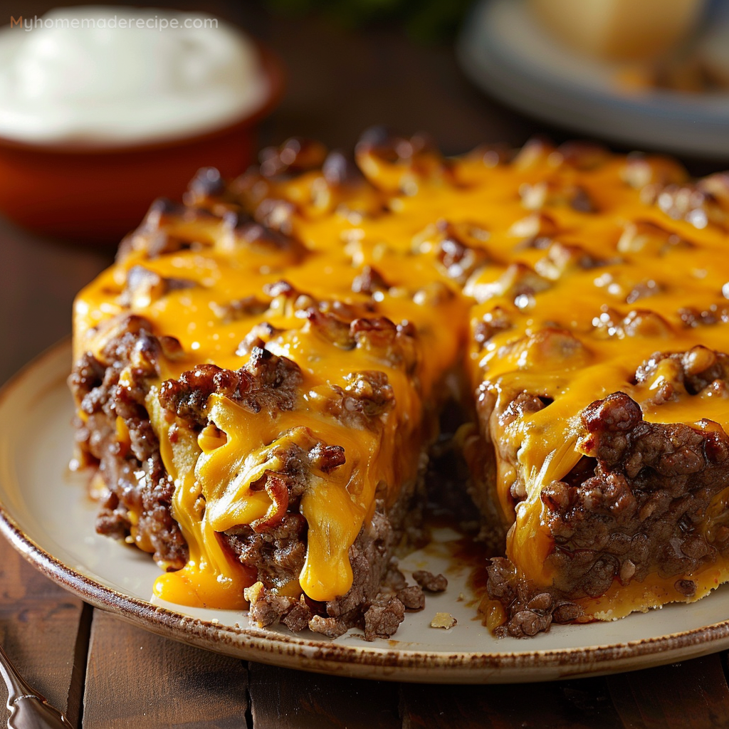 Upside-Down Cheesy Beef Cake