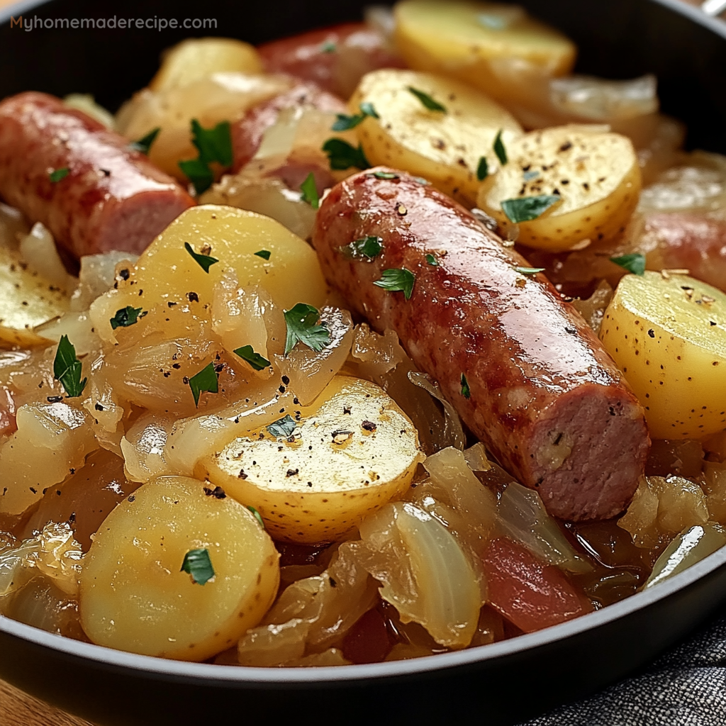 Polish Sausage, Sauerkraut, and Potatoes