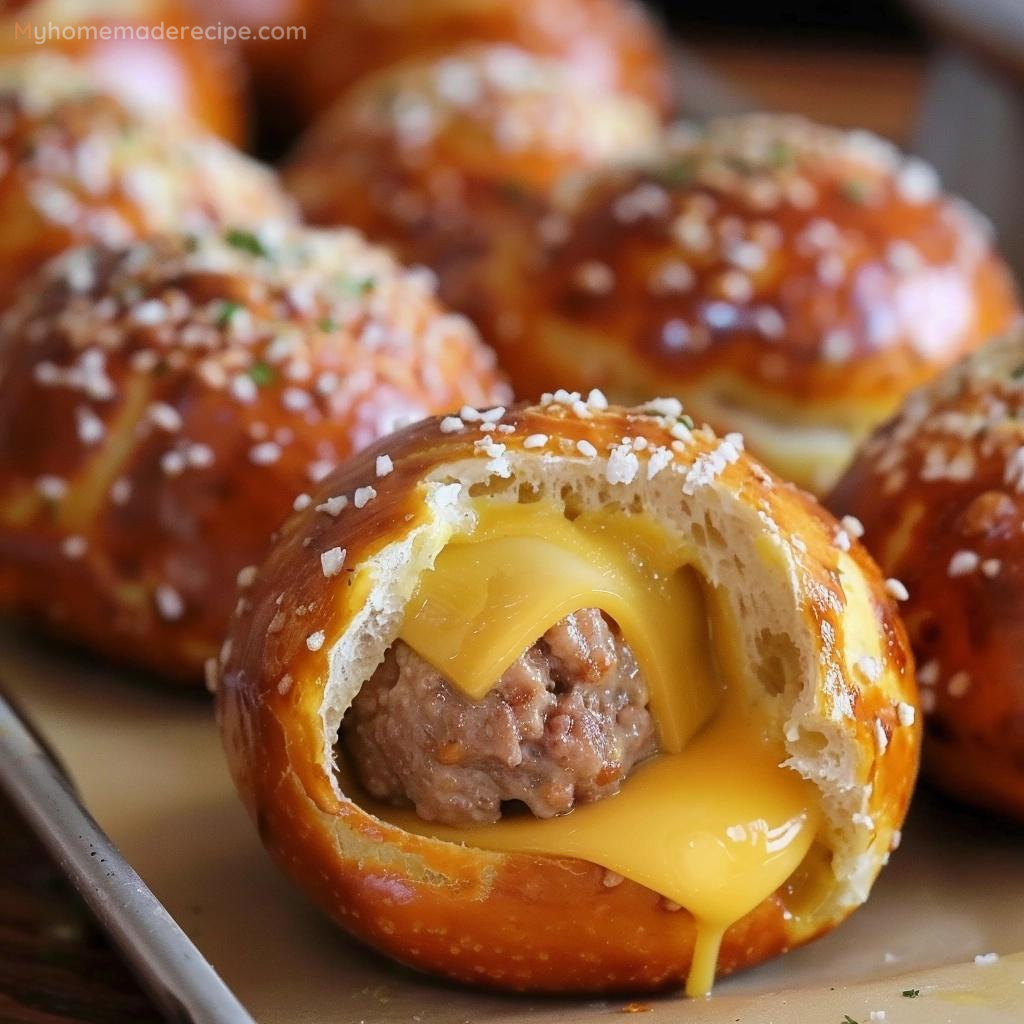 Cheeseburger Pretzel Bombs