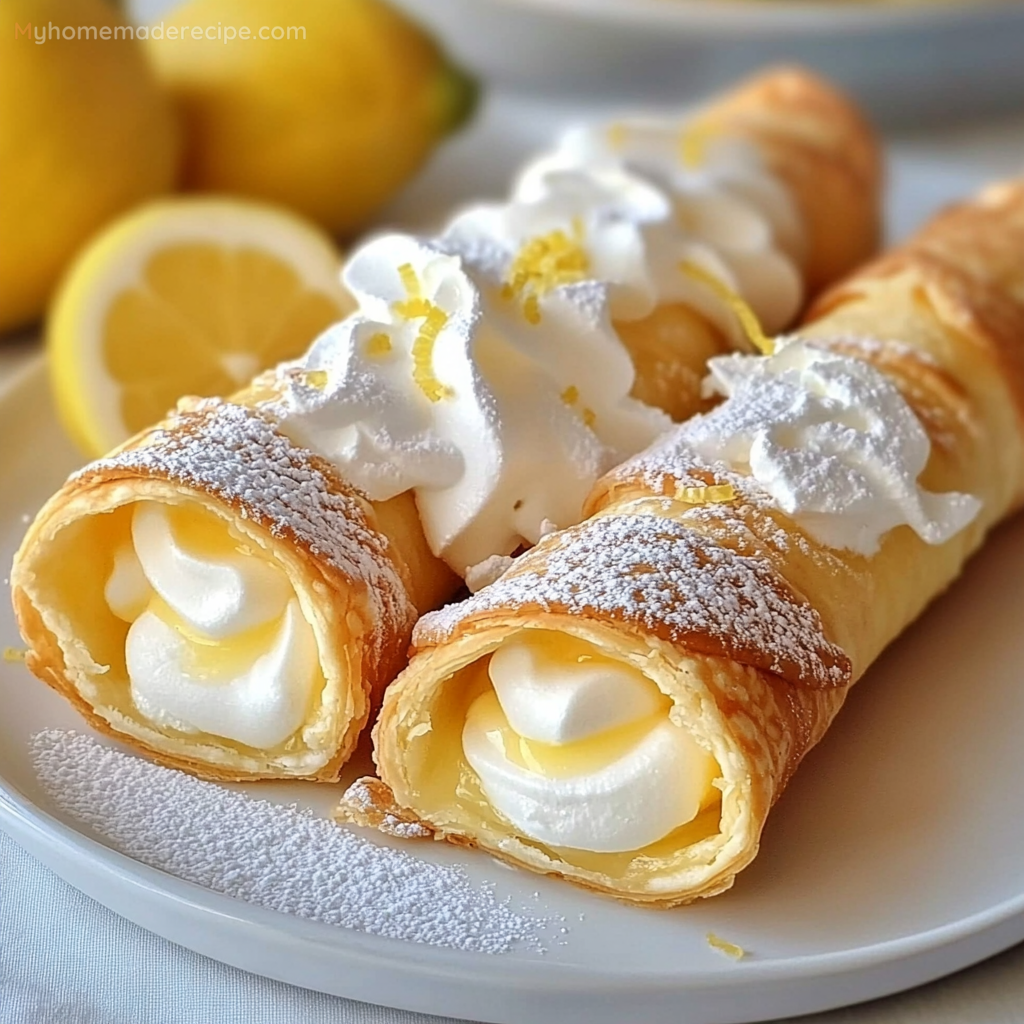 Zesty Lemon Meringue Pie Cannolis