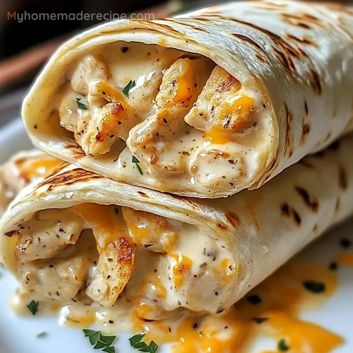 Cheesy Garlic Chicken Wraps