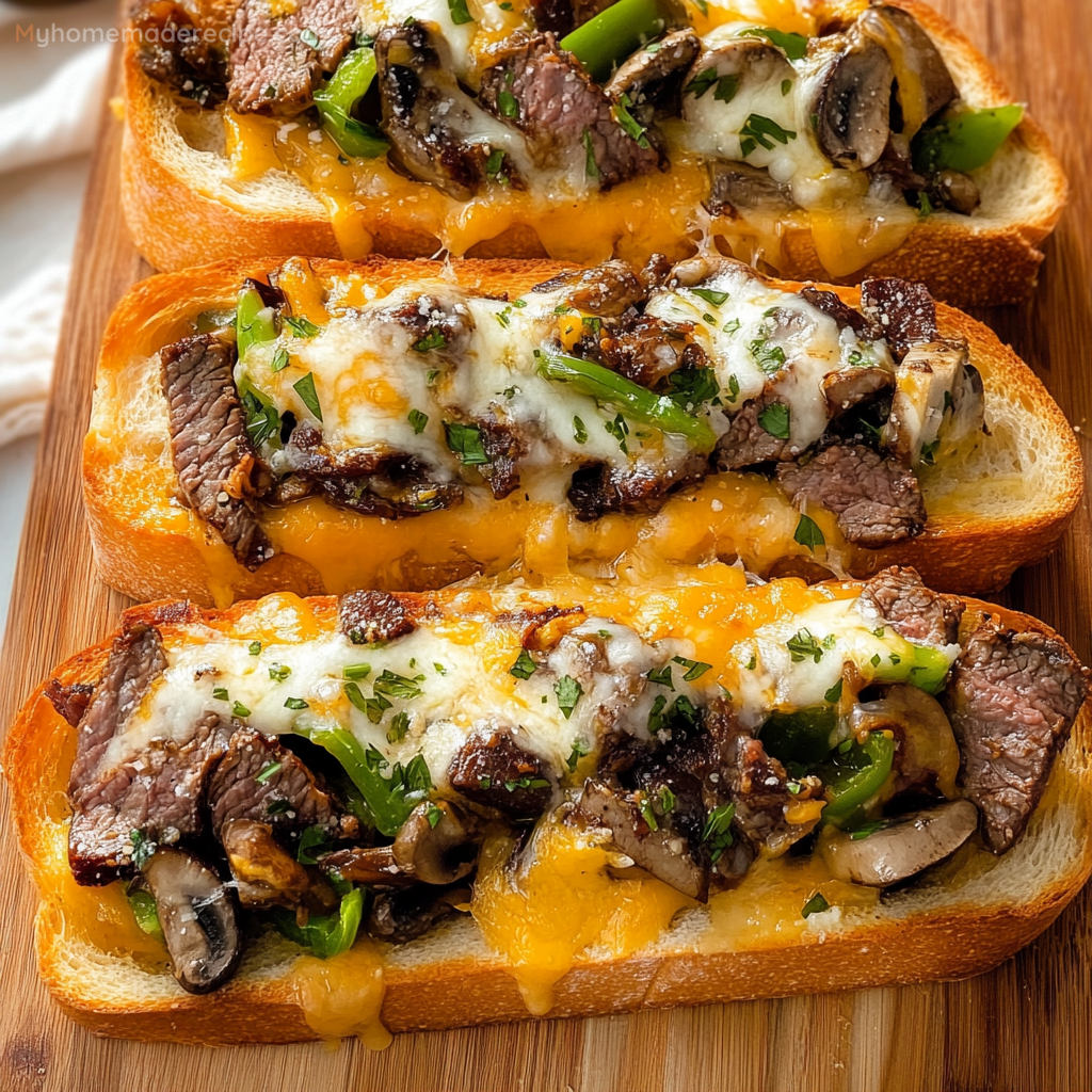 Philly Cheesesteak Cheesy Bread