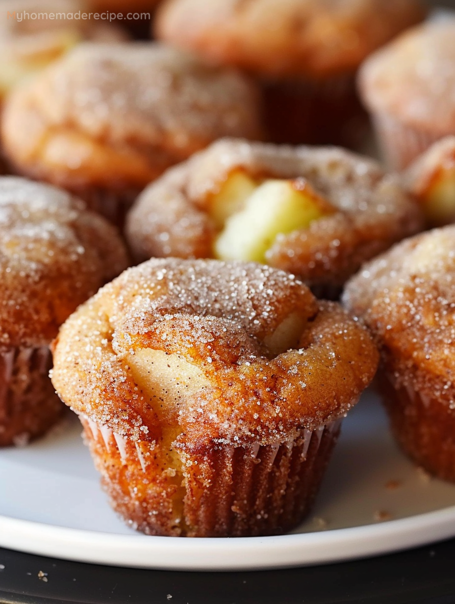 Apple Donut Mini Muffins on a plate