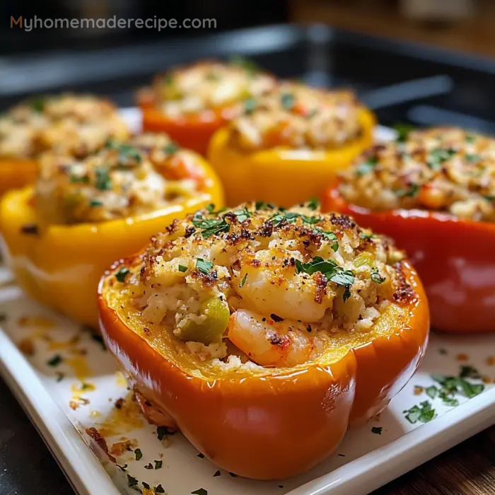 Crab and Shrimp Stuffed Bell Peppers