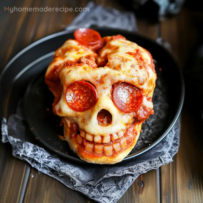 Halloween Pizza Skulls