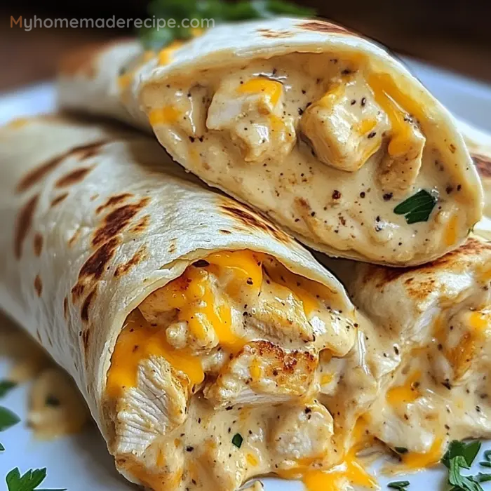 Cheesy Garlic Chicken Wraps