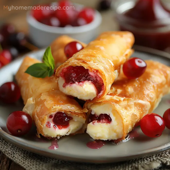 Cherry Cheesecake Egg Rolls