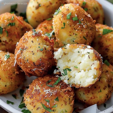 Golden brown potato croquettes on a plate