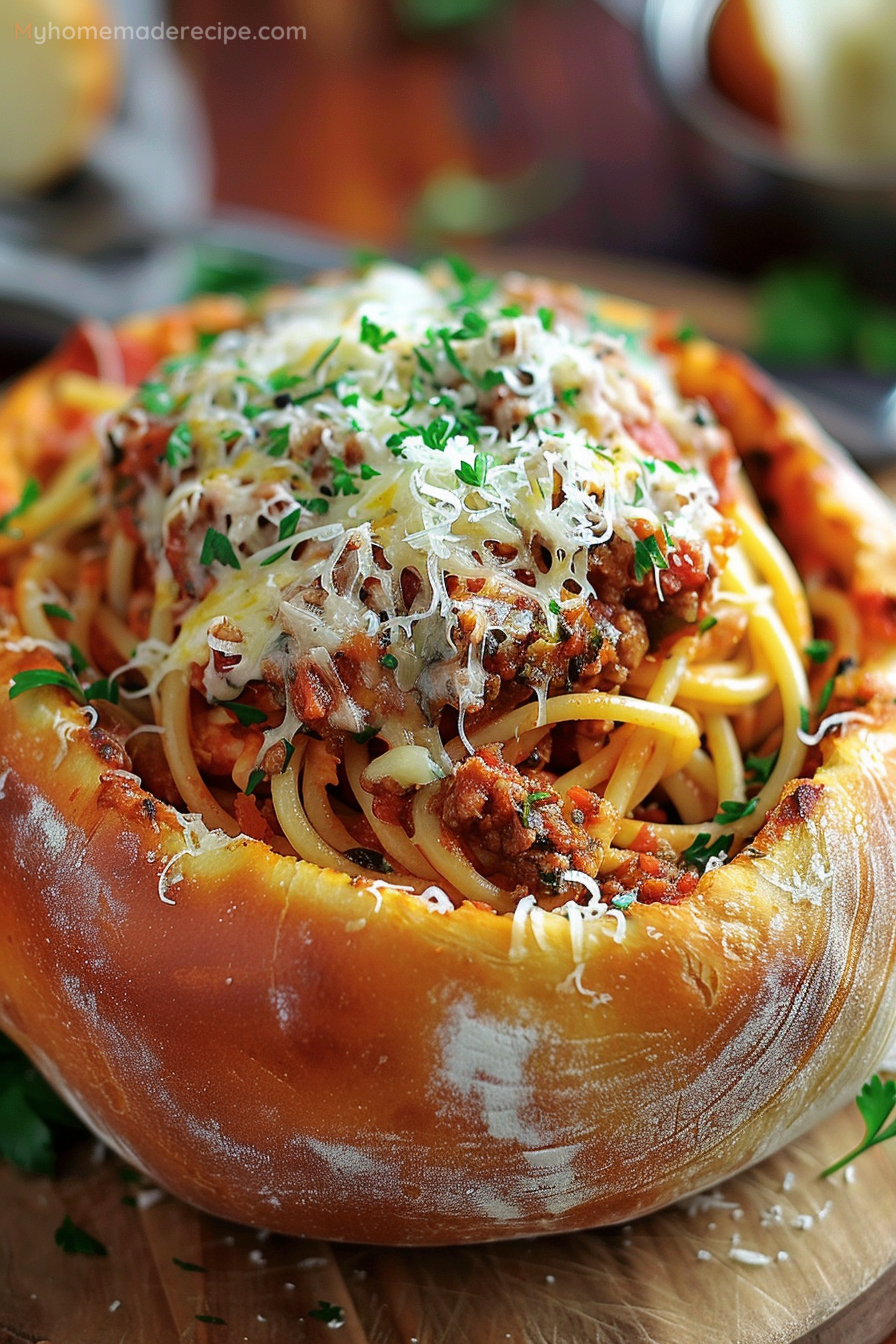 Bread Bowl Spaghetti