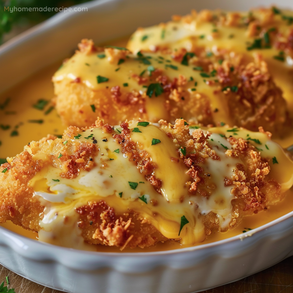 Crispy Ritz Cracker Chicken on a plate