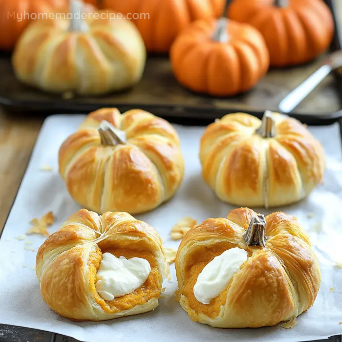 Crescent Pumpkins with Cream Cheese and Pumpkin Pie Filling