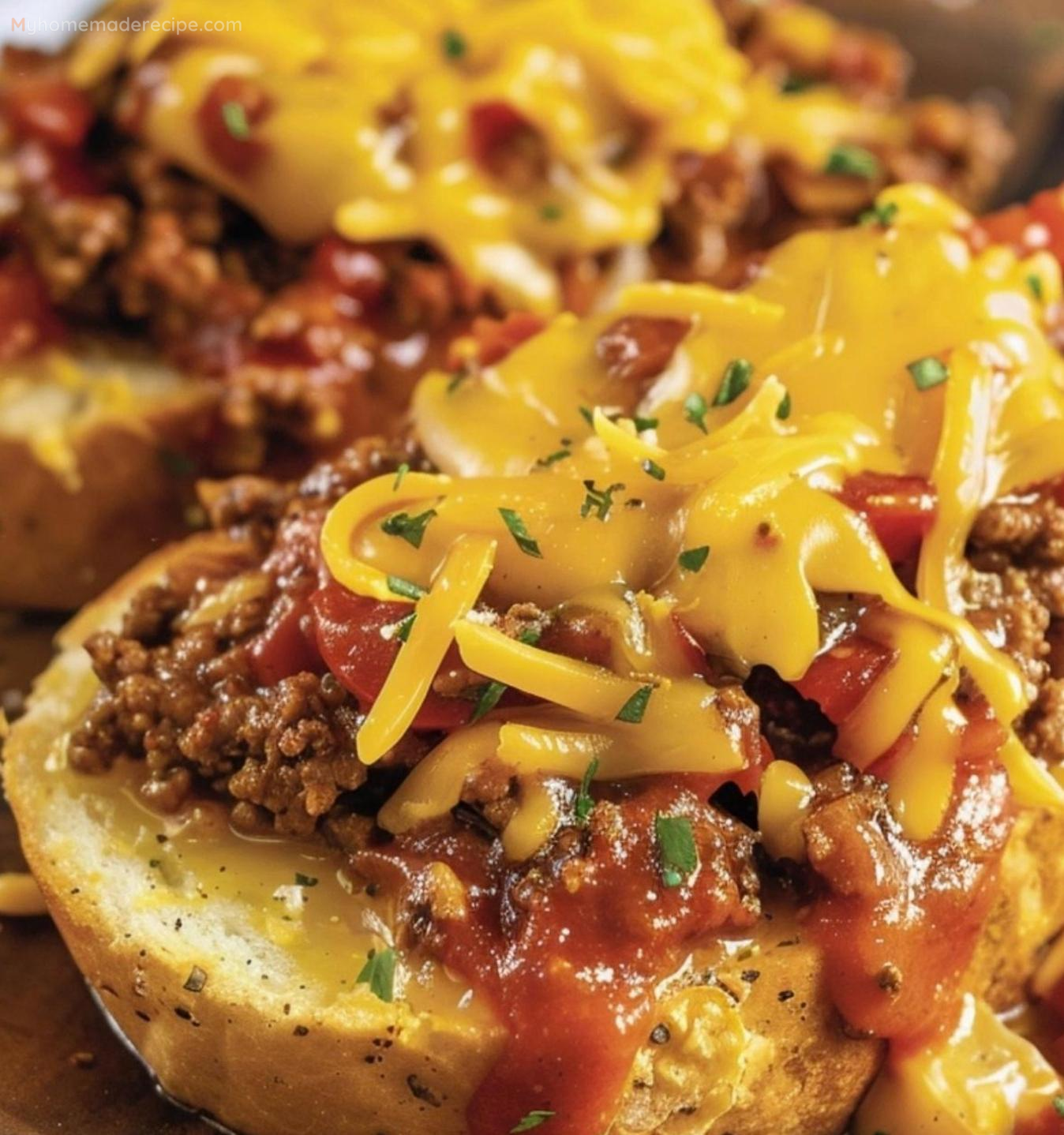 Texas Toast Sloppy Joes with melted cheese