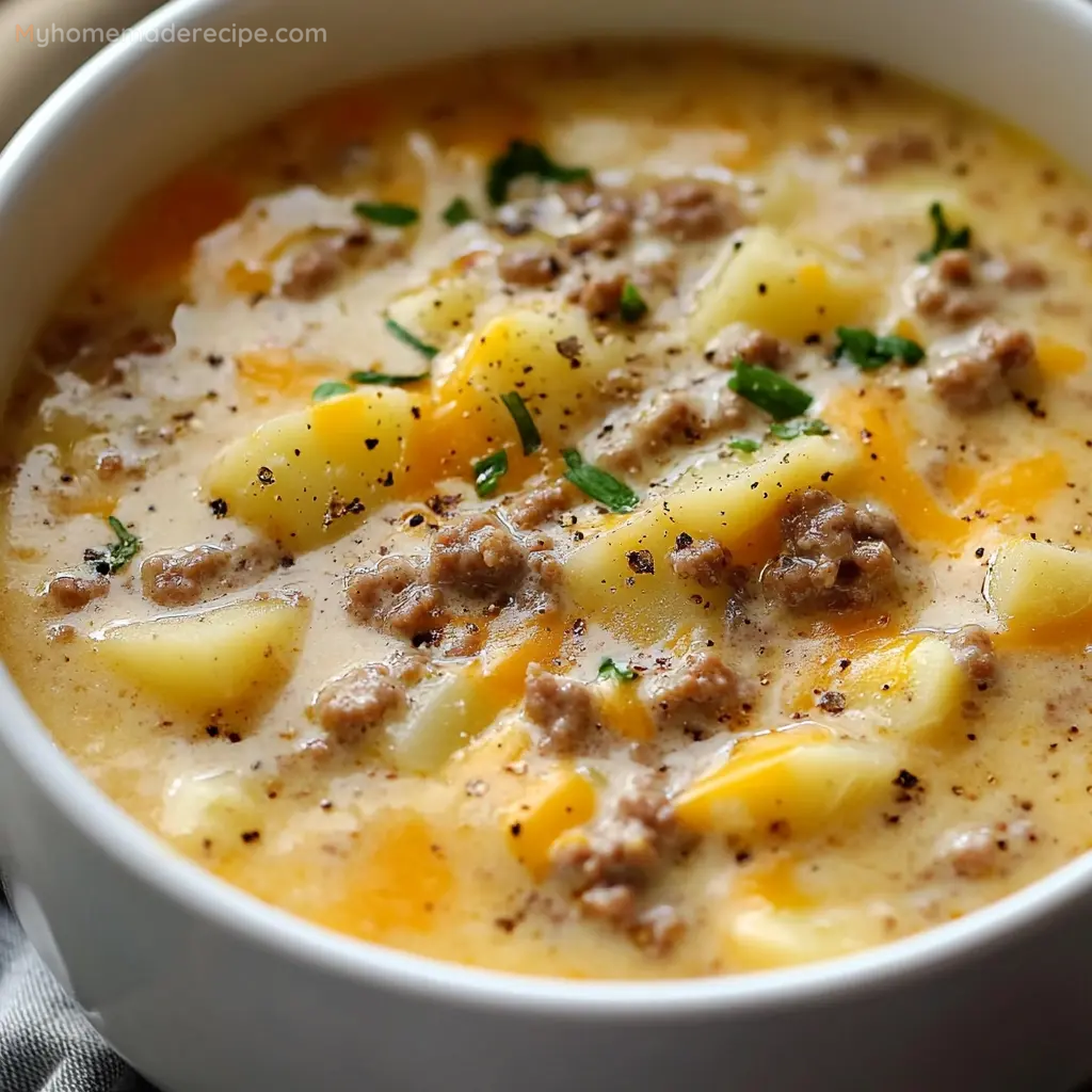 Cheesy Hamburger Potato Soup