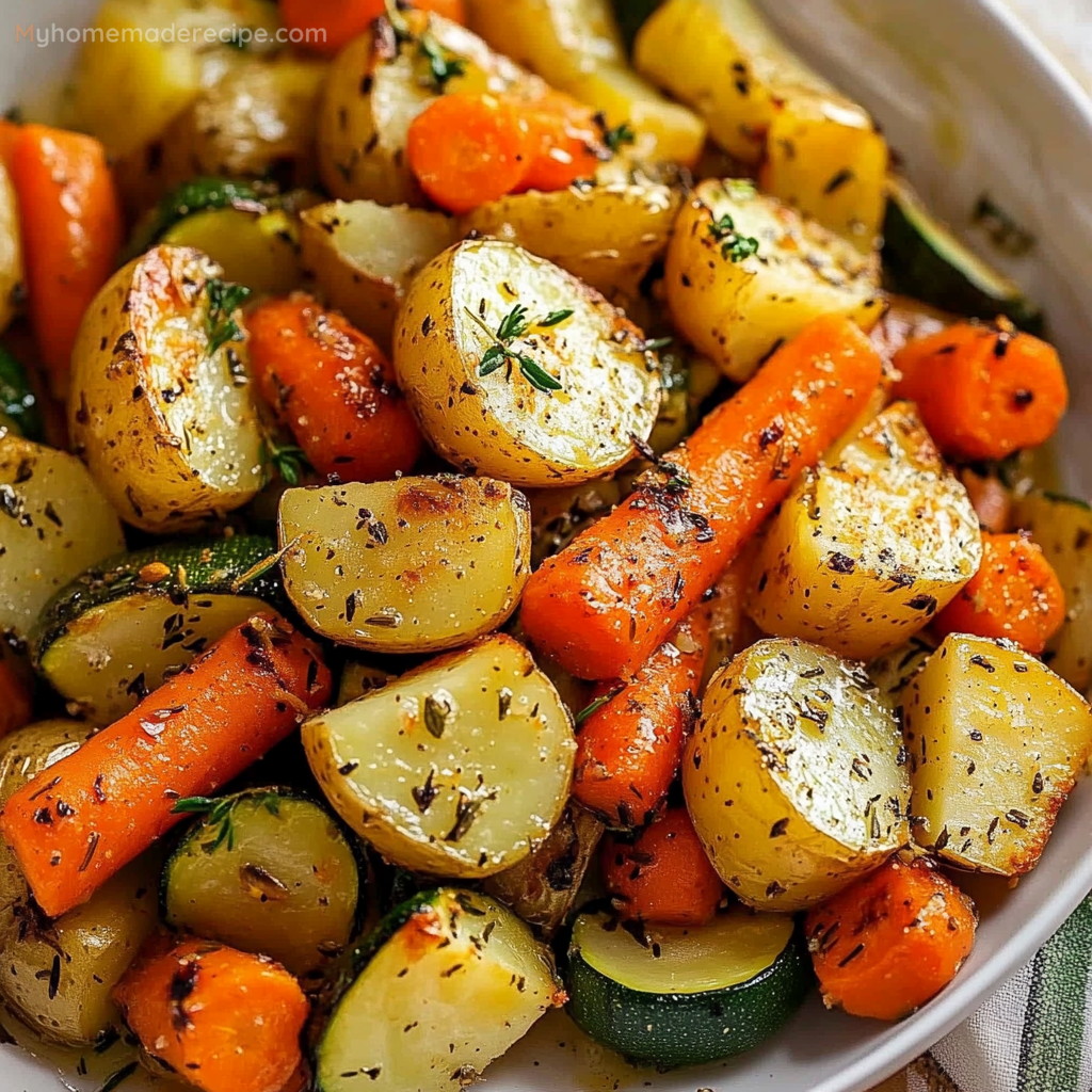 Garlic Herb Roasted Potatoes, Carrots, and Zucchini