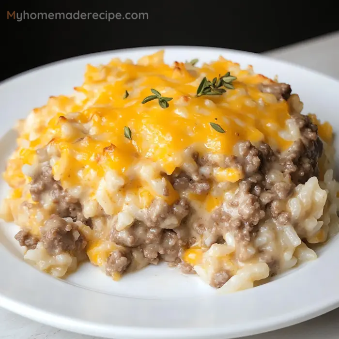 Cheesy Hamburger Rice Casserole