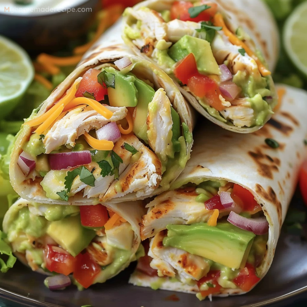 Easy Chicken Avocado Ranch Burritos Recipe - My Home Made Recipe