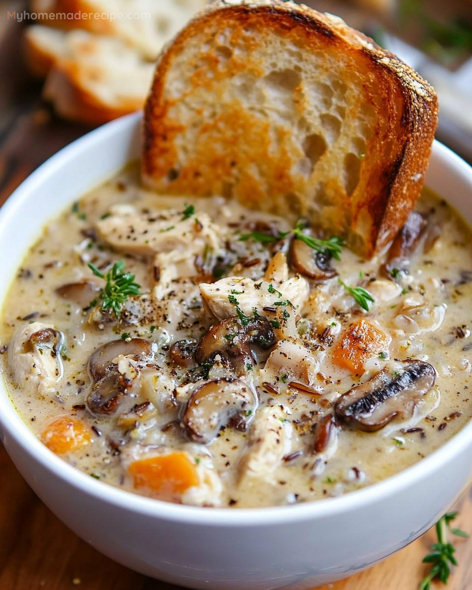 Creamy Chicken Mushroom Wild Rice Soup