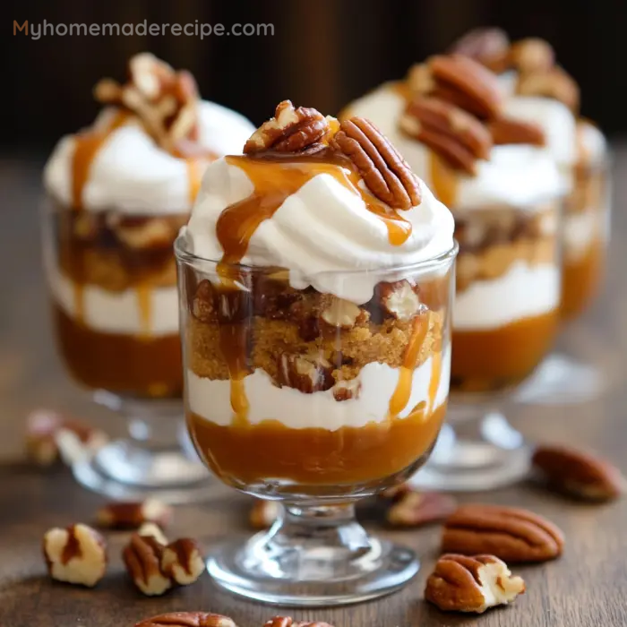 Mini Caramel Pecan Pumpkin Cheesecake Trifles