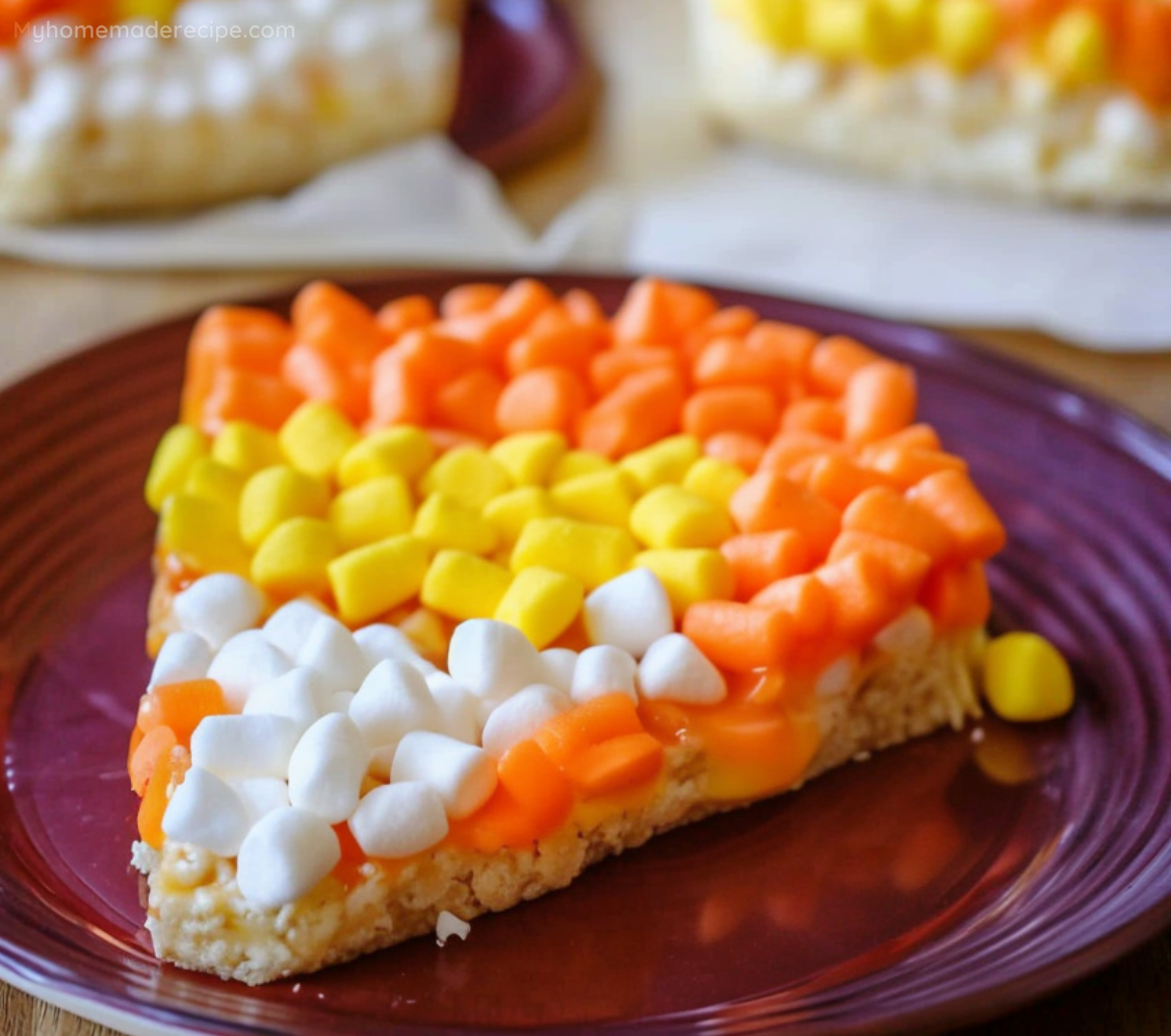 Halloween Rice Krispie Treats (Candy Corn Shape!)