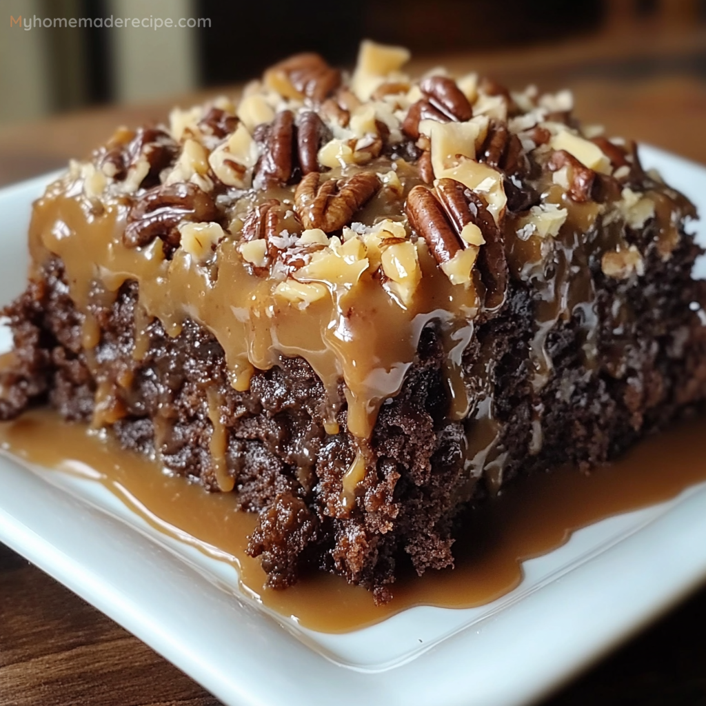 German Chocolate Poke Cake