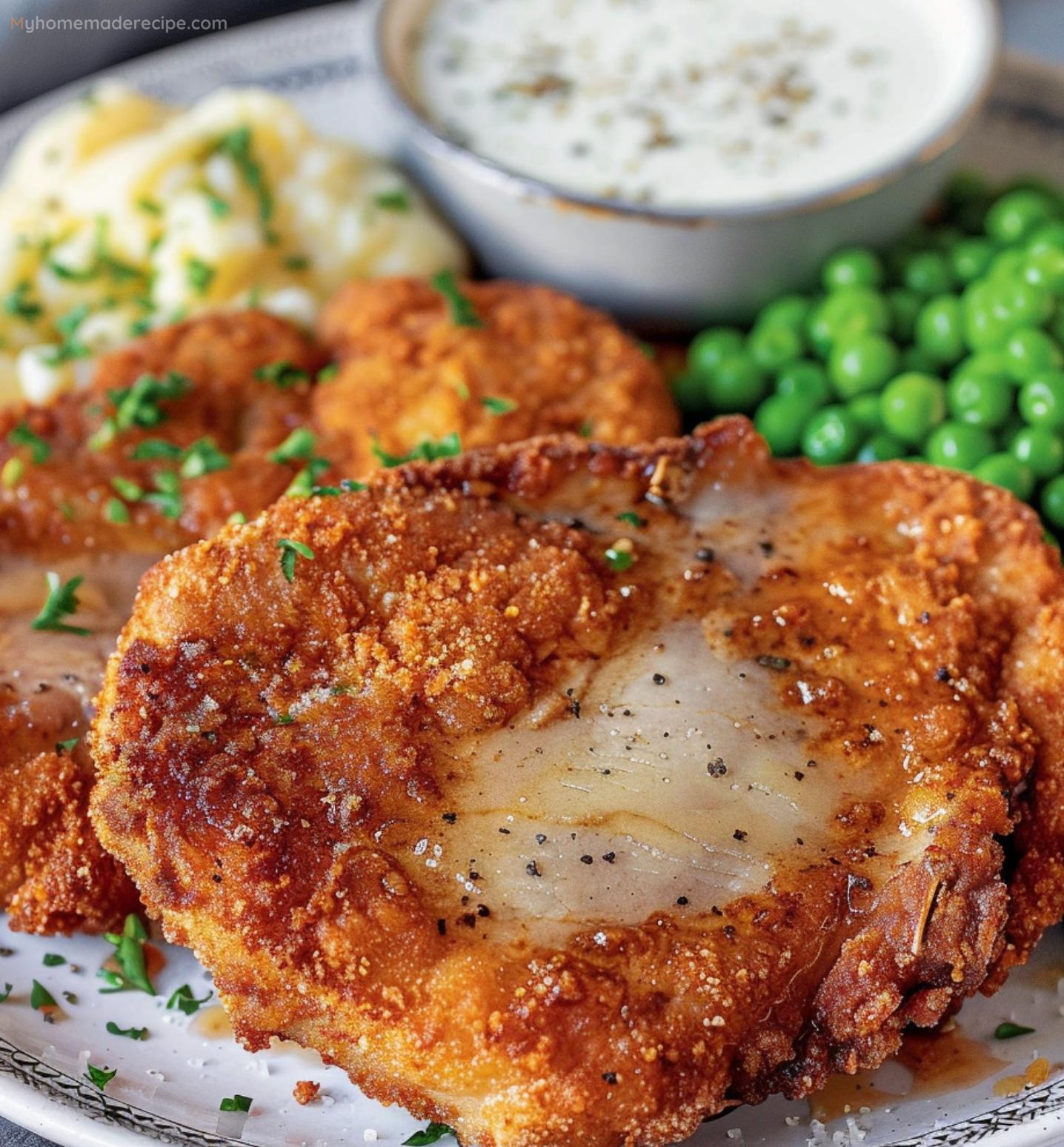 Country Fried Pork Chops with creamy gravy