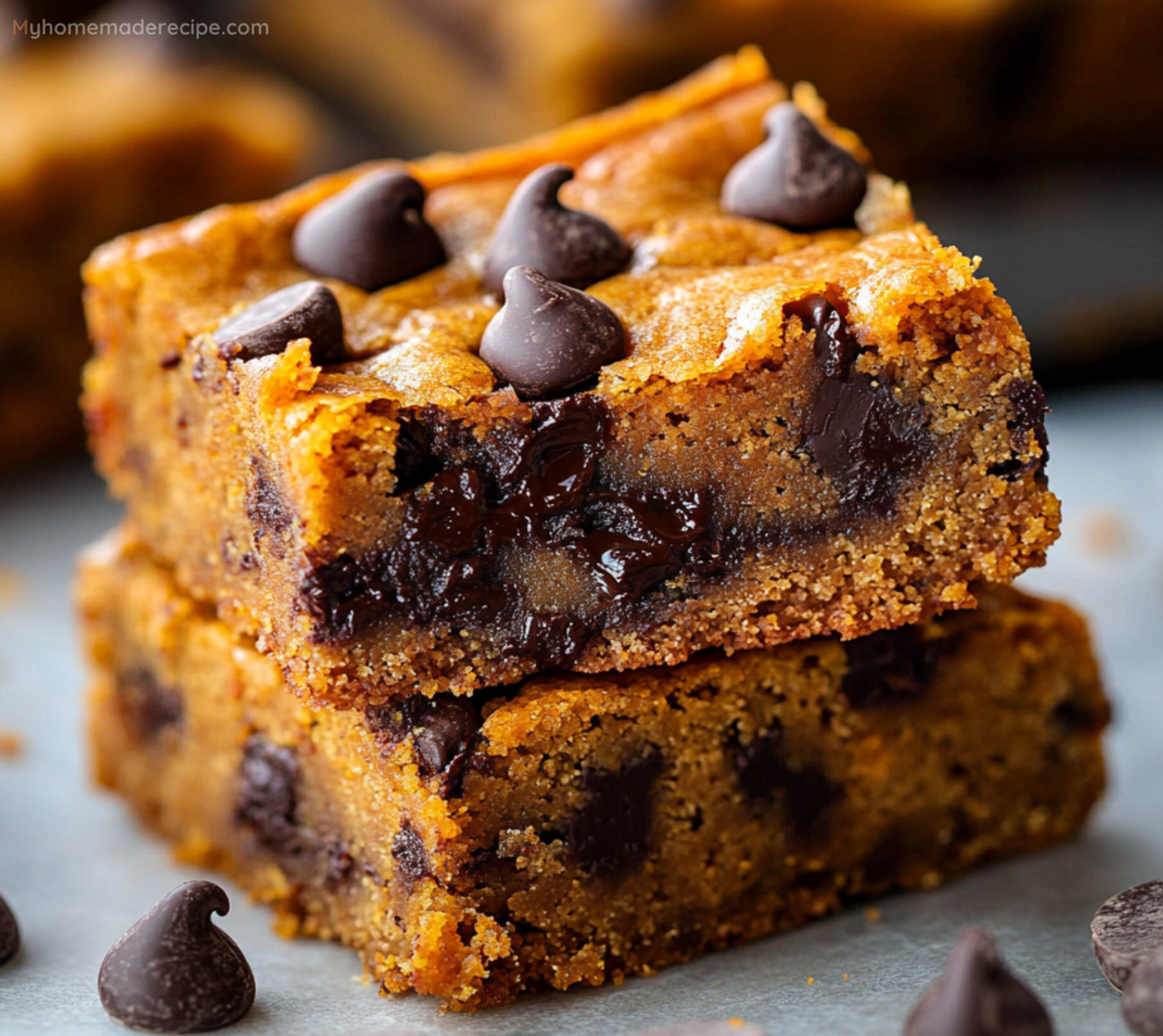 Fudgy Pumpkin Chocolate Chip Bars