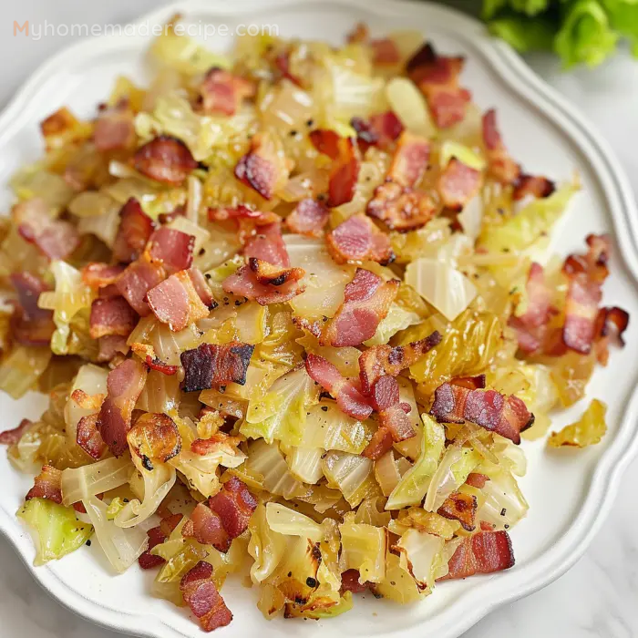 Fried Cabbage with Onions and Bacon