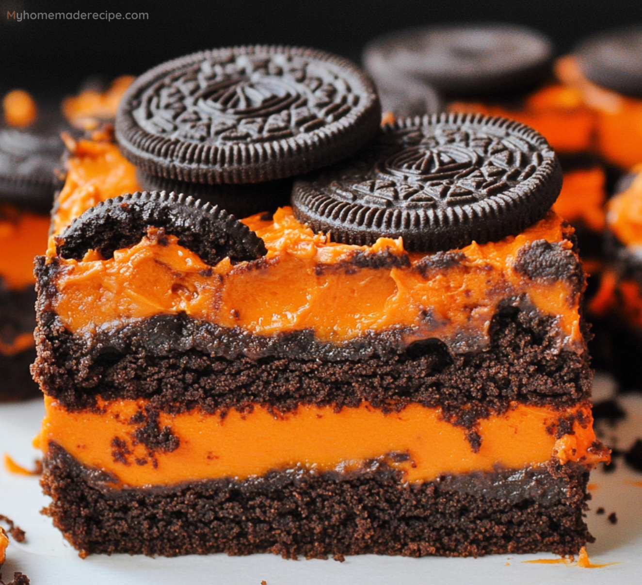 Oreo Layered Halloween Brownies