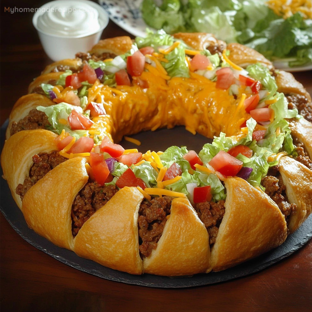 Taco Ring with Fresh Veggie Toppings