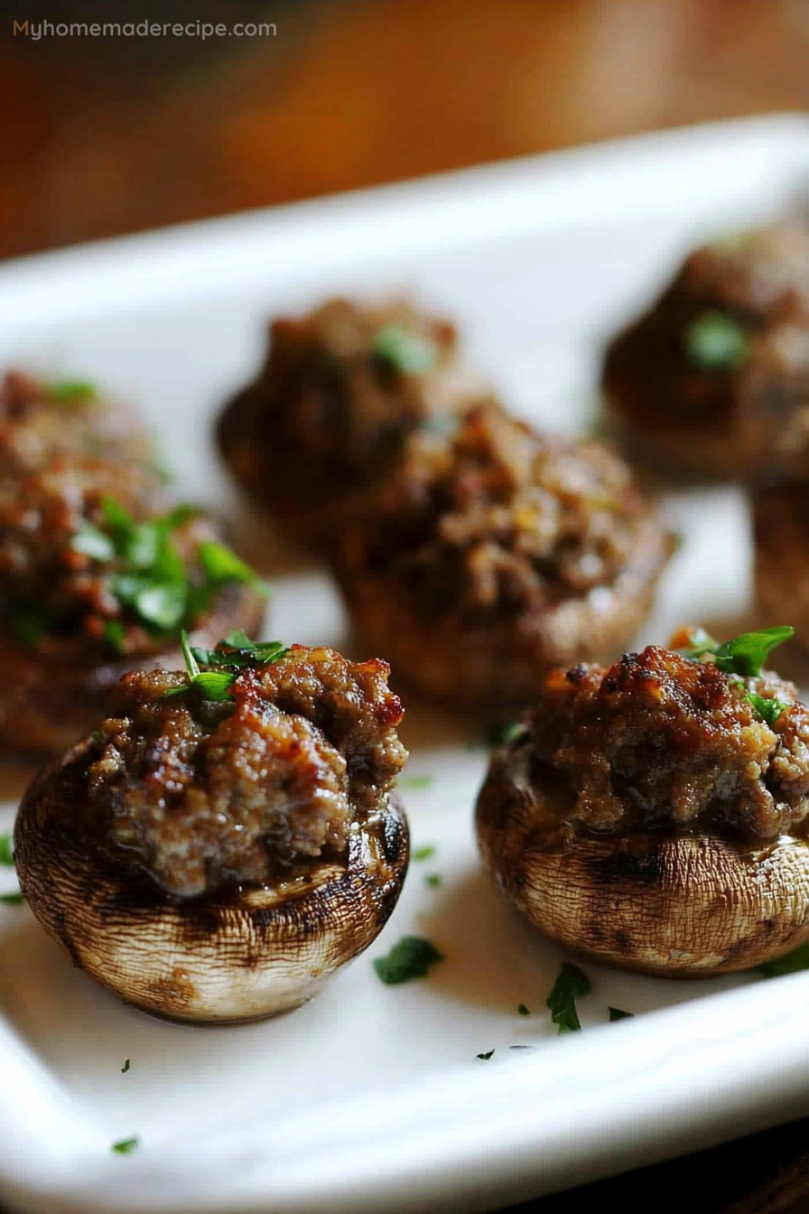 Beef-Stuffed Mushrooms