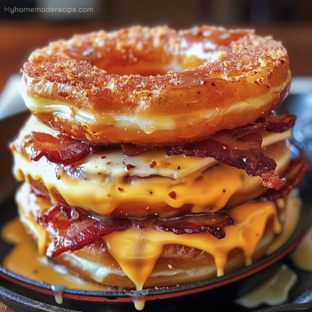 Donut Grilled Cheese with Bacon Maple