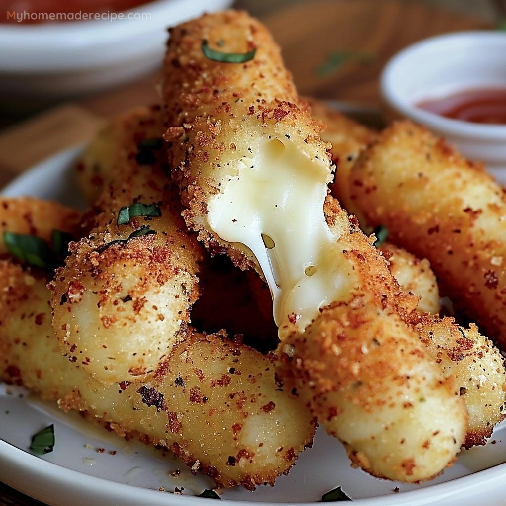 Irresistible Mozzarella Cheese Sticks with marinara sauce